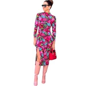 Future Collective Floral Midi Dress with Slit, Size 4X, NWT